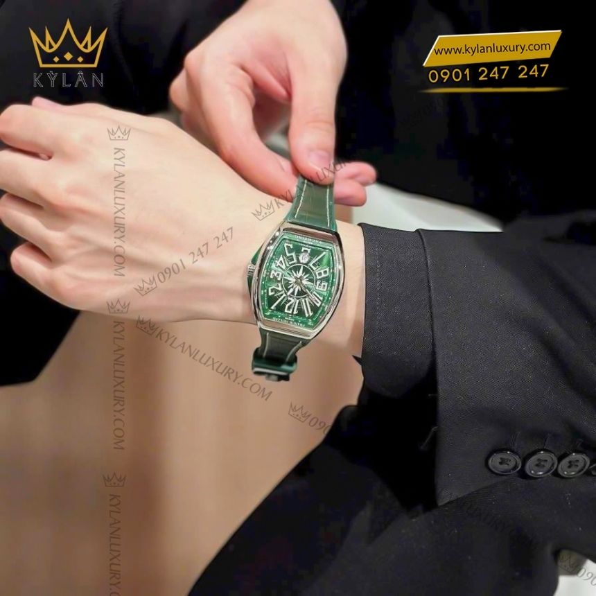 Kỳ Lân Luxury franck muller vanguard yachting v45 green 3 Đồng hồ Franck Muller Vanguard Yachting V45 Green
