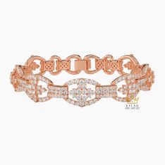 Lắc tay vàng hồng Au750 đính kim cương 