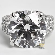 Nhẫn nữ vàng trắng nguyên khối Au750 đính viên kim cương chủ 15ly