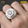 Nhẫn Hublot vàng trắng nguyên khối Au750 đính kim cương