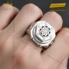 Nhẫn Hublot vàng trắng nguyên khối Au750 đính kim cương