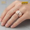 Nhẫn vàng hồng Au750 đính kim cương