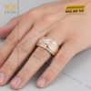 Nhẫn vàng hồng Au750 đính kim cương