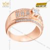 Nhẫn vàng hồng Au750 đính kim cương