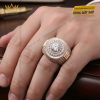 Nhẫn nam vàng hồng Au750 đính kim cương