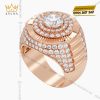Nhẫn nam vàng hồng Au750 đính kim cương
