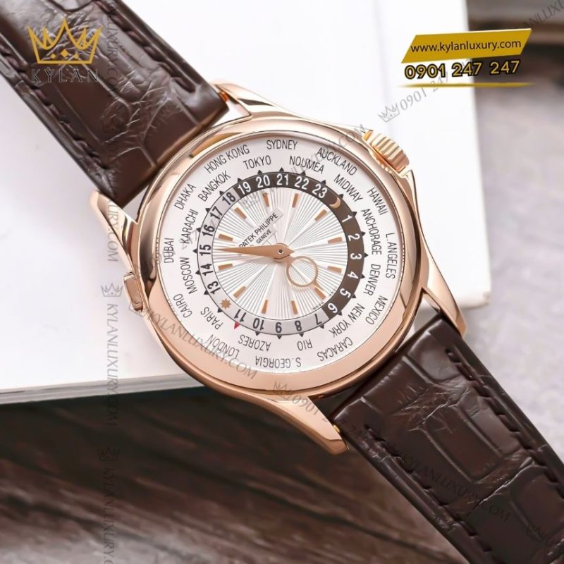 Đồng hồ Patek Philippe World Time vàng hồng 5130R-001
