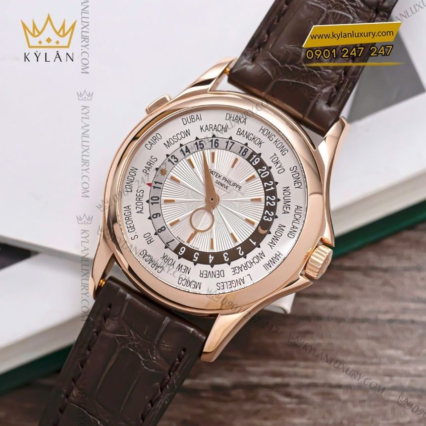 Kỳ Lân Luxury patek philippe 5130r 001 world time vang hong 6 Đồng hồ Patek Philippe World Time vàng hồng 5130R-001