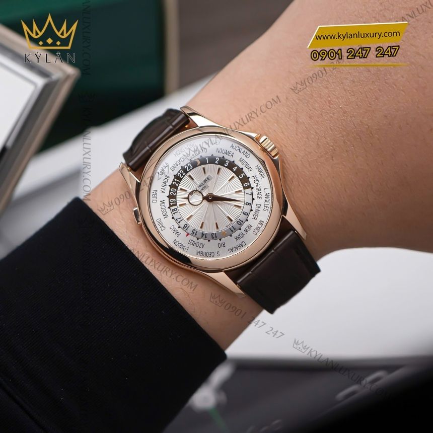 Kỳ Lân Luxury patek philippe 5130r 001 world time vang hong 7 Đồng hồ Patek Philippe World Time vàng hồng 5130R-001