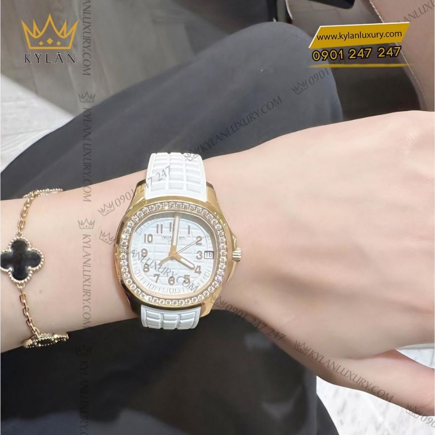 Kỳ Lân Luxury patek philippe aquanaut 5268 200r 001 12 Đồng hồ Patek Philippe Aquanaut trắng ngọc trai 5268/200R-001