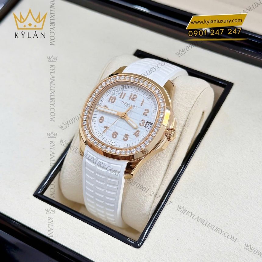 Kỳ Lân Luxury patek philippe aquanaut 5268 200r 001 7 Đồng hồ Patek Philippe Aquanaut trắng ngọc trai 5268/200R-001