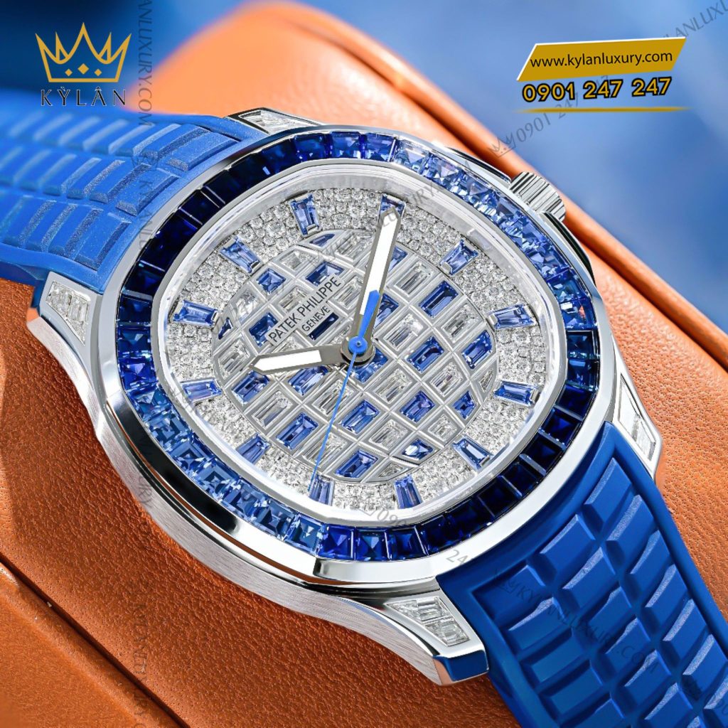 Kỳ Lân Luxury patek philippe aquanaut luce 5268 461g 001 2 1 Đồng hồ Patek Philippe Aquanaut Luce kim cương đá xanh 5268/461G-001