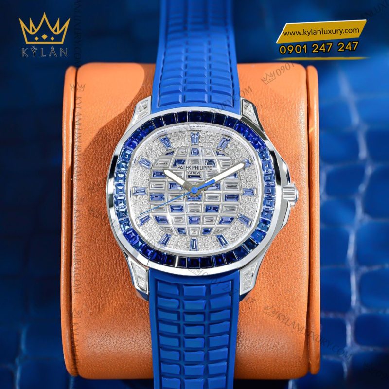 Đồng hồ Patek Philippe Aquanaut Luce kim cương đá xanh 5268/461G-001