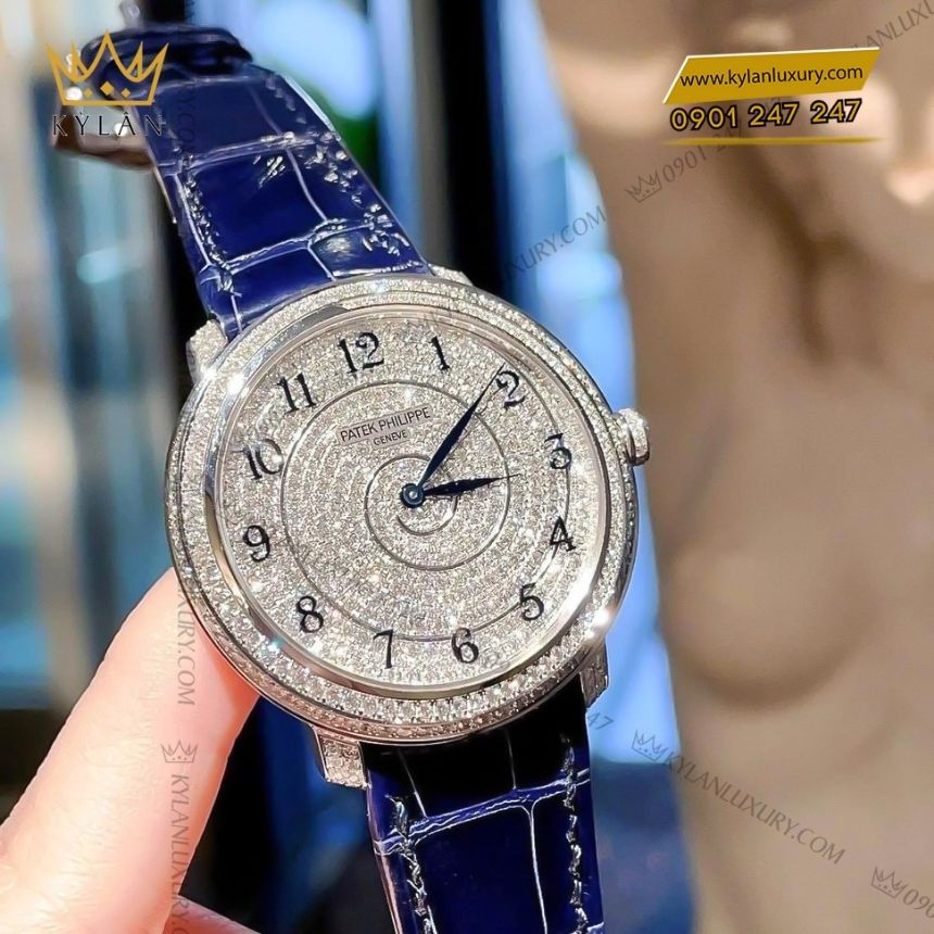 Kỳ Lân Luxury patek philippe calatrava 4978 400g 001 10 Đồng hồ Patek Philippe Calatrava kim cương 4978/400G-001
