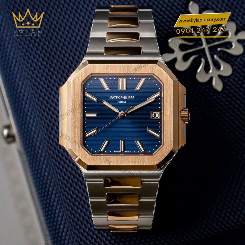 Kỳ Lân Luxury patek philippe cubitus two tone 5821 1ar 001 5 Đồng hồ Patek Philippe Cubitus Two-Tone mặt xanh 5821/1AR-001