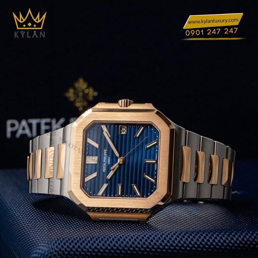 Kỳ Lân Luxury patek philippe cubitus two tone 5821 1ar 001 6 Đồng hồ Patek Philippe Cubitus Two-Tone mặt xanh 5821/1AR-001