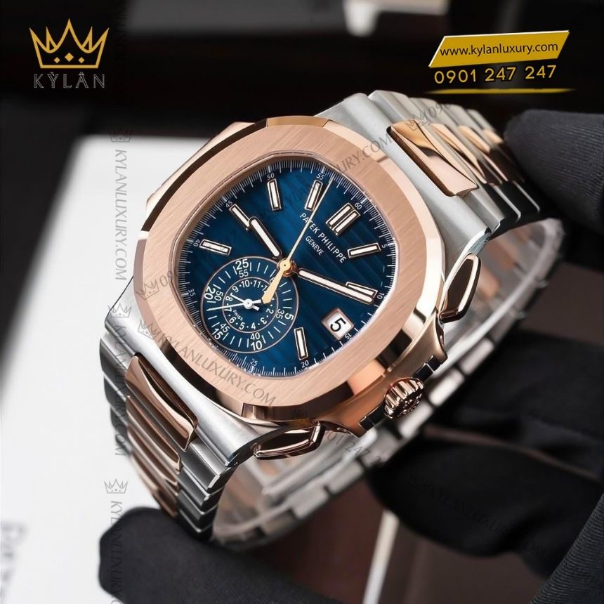 Kỳ Lân Luxury patek philippe nautilus 5980 1ar 001 6 Đồng hồ Patek Philippe Nautilus thép vàng hồng 5980/1AR-001