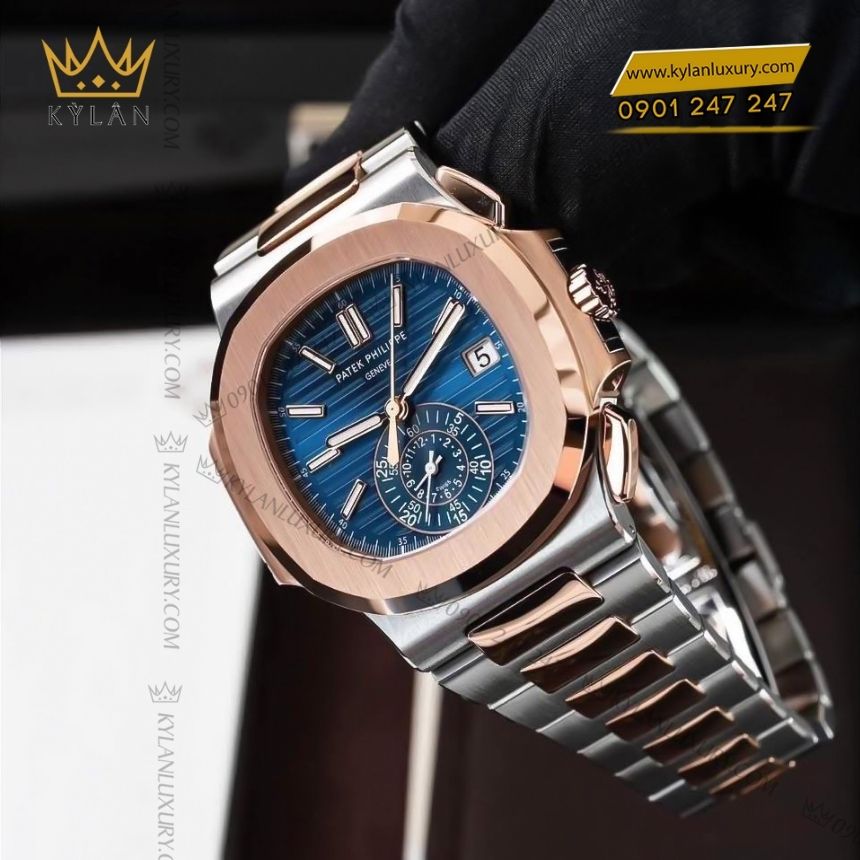 Kỳ Lân Luxury patek philippe nautilus 5980 1ar 001 8 Đồng hồ Patek Philippe Nautilus thép vàng hồng 5980/1AR-001