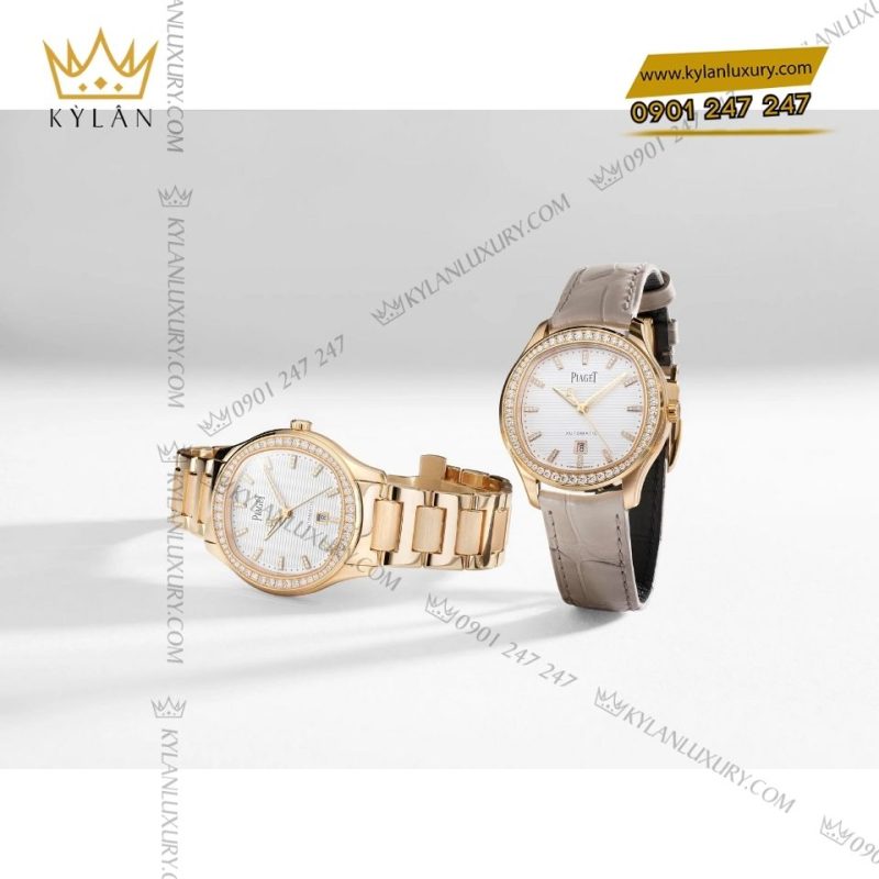 Đồng hồ Piaget Polo Date 36mm vàng hồng đính kim cương