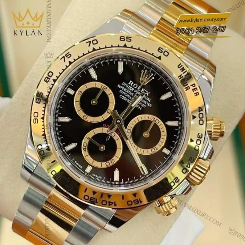 Đồng hồ Rolex Cosmograph Daytona mặt đen vàng 126503-0003