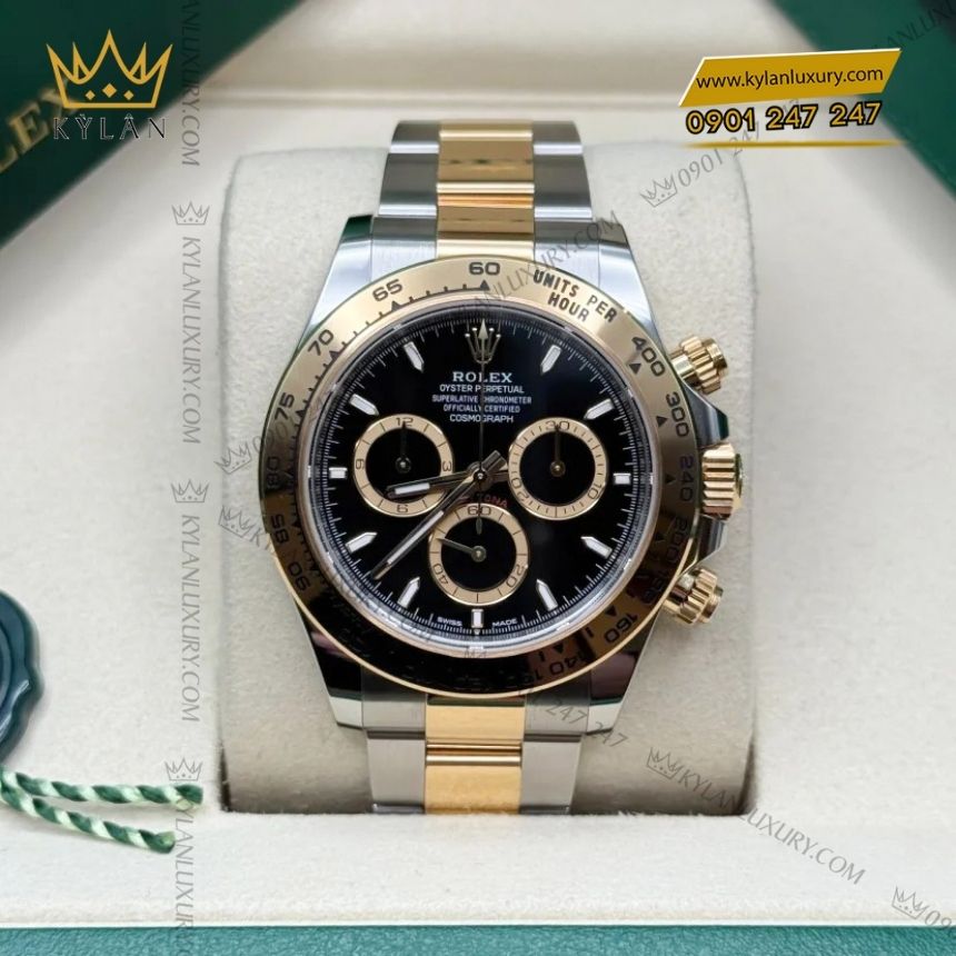 Kỳ Lân Luxury rolex cosmograph daytona 126503 0003 3 1 Đồng hồ Rolex Cosmograph Daytona mặt đen vàng 126503-0003