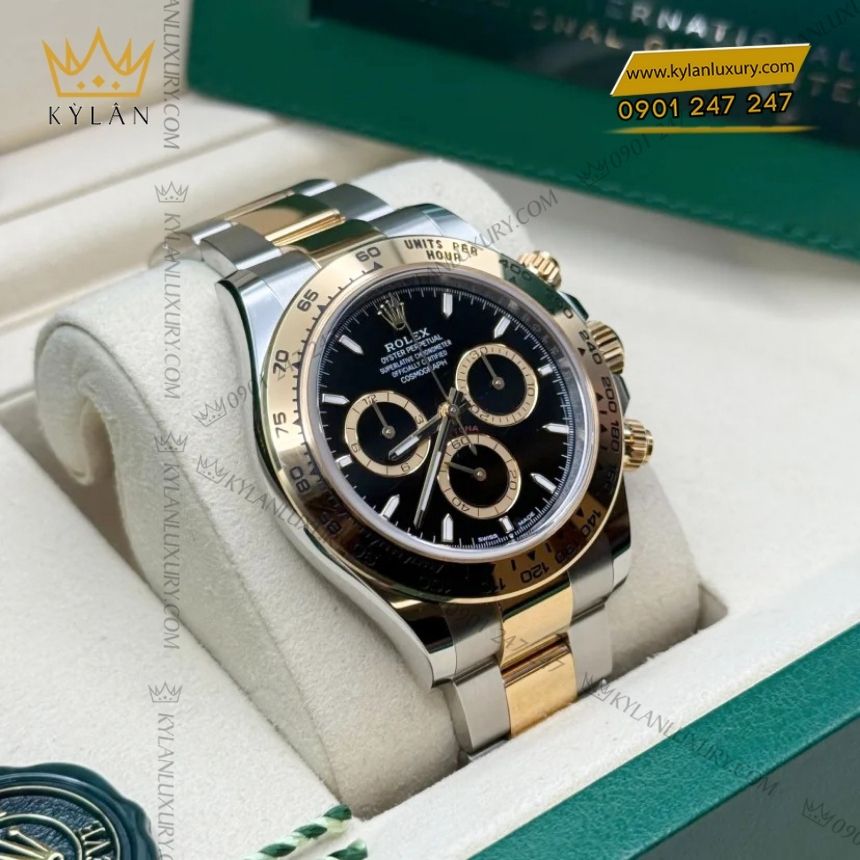 Kỳ Lân Luxury rolex cosmograph daytona 126503 0003 5 1 Đồng hồ Rolex Cosmograph Daytona mặt đen vàng 126503-0003