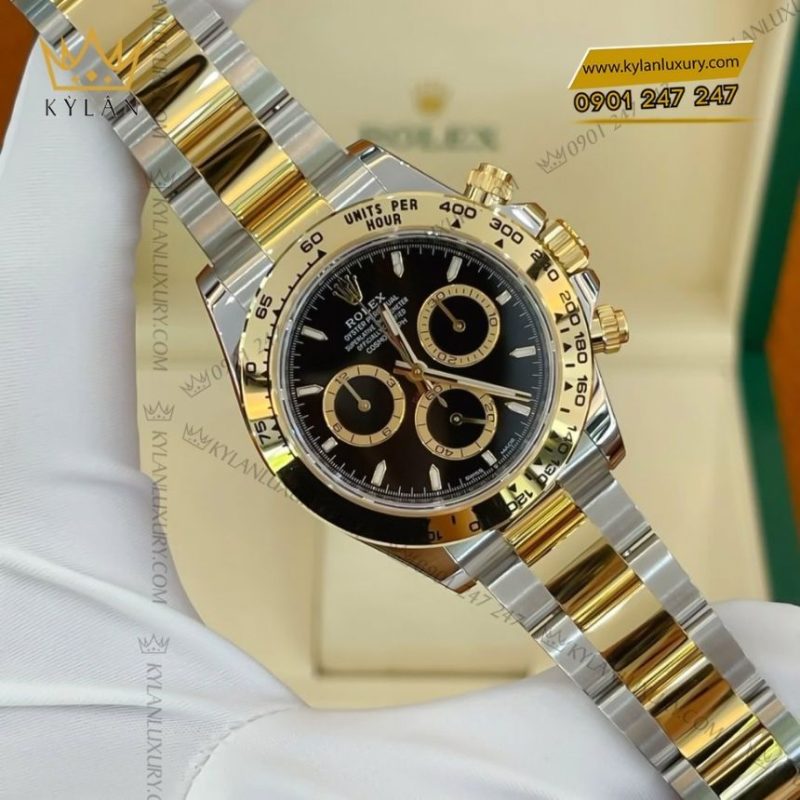 Đồng hồ Rolex Cosmograph Daytona mặt đen vàng 126503-0003