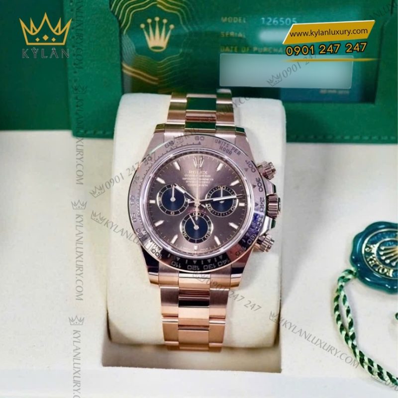 Đồng hồ Rolex Cosmograph Daytona mặt chocolate phối đen 126505-0005