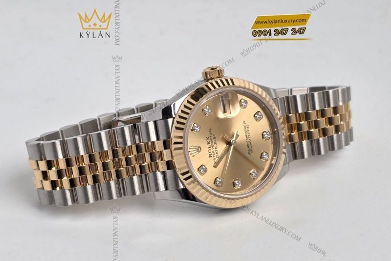 Đồng hồ Rolex Datejust 31 champagne kim cương 278273-0026