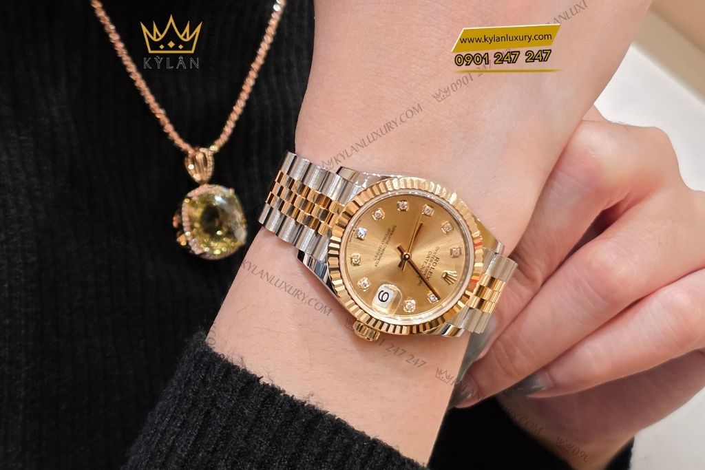 Kỳ Lân Luxury rolex datejust 31 278273 0026 3 Đồng hồ Rolex Datejust 31 champagne kim cương 278273-0026