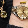 Đồng hồ Rolex Datejust 31 champagne kim cương 278273-0026