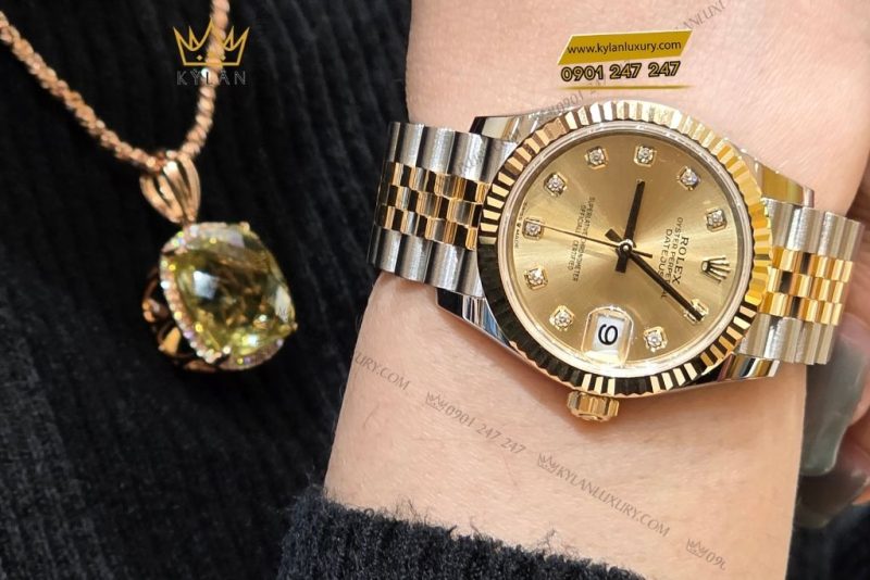 Đồng hồ Rolex Datejust 31 champagne kim cương 278273-0026