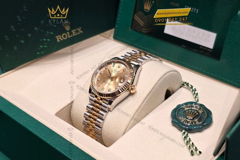 Đồng hồ Rolex Datejust 31 champagne kim cương 278273-0026