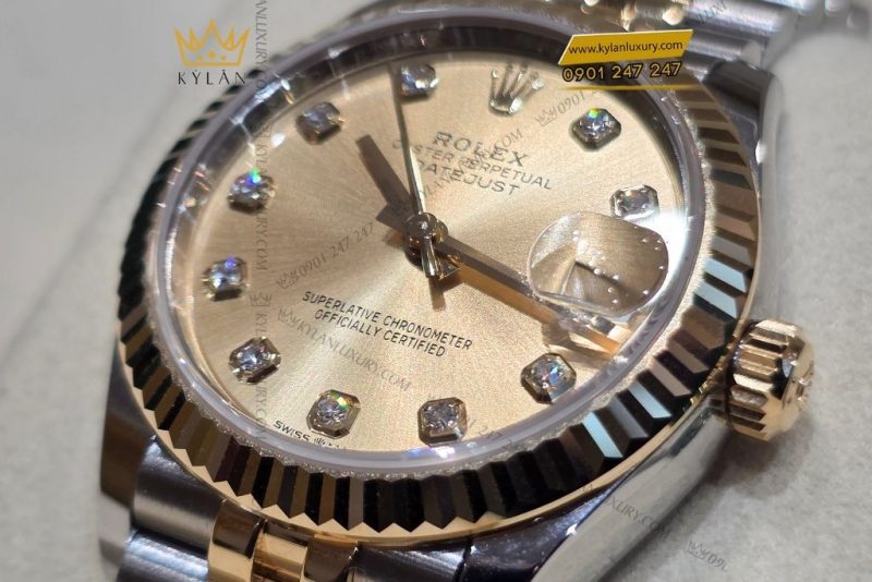 Đồng hồ Rolex Datejust 31 champagne kim cương 278273-0026