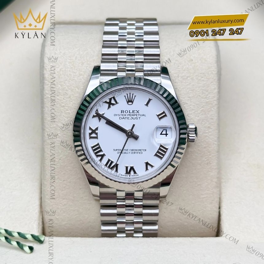 Kỳ Lân Luxury rolex datejust 31 278274 0010 2 Đồng hồ Rolex Datejust 31 trắng La Mã 278274-0010