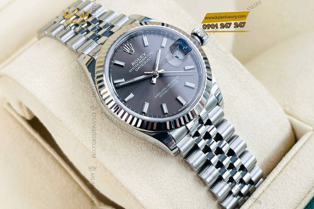 Kỳ Lân Luxury rolex datejust 31 278274 0016 7 Đồng hồ Rolex Datejust 31 mặt xám đậm 278274-0016