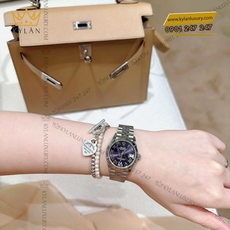 Đồng hồ Rolex Datejust 31 tím La Mã kim cương 278274-0026