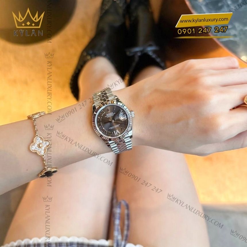 Kỳ Lân Luxury rolex datejust 31 278274 0028 5 Đồng hồ Rolex Datejust 31 xám La Mã kim cương