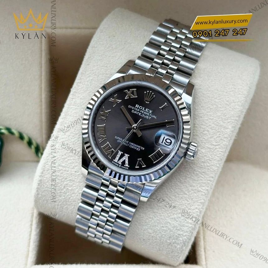 Kỳ Lân Luxury rolex datejust 31 278274 0028 7 Đồng hồ Rolex Datejust 31 xám La Mã kim cương