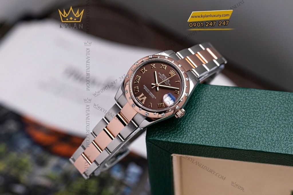 Kỳ Lân Luxury rolex datejust 31 278341rbr 0003 3 1 Đồng hồ Rolex Datejust 31 Chocolate kim cương 278341RBR-0003
