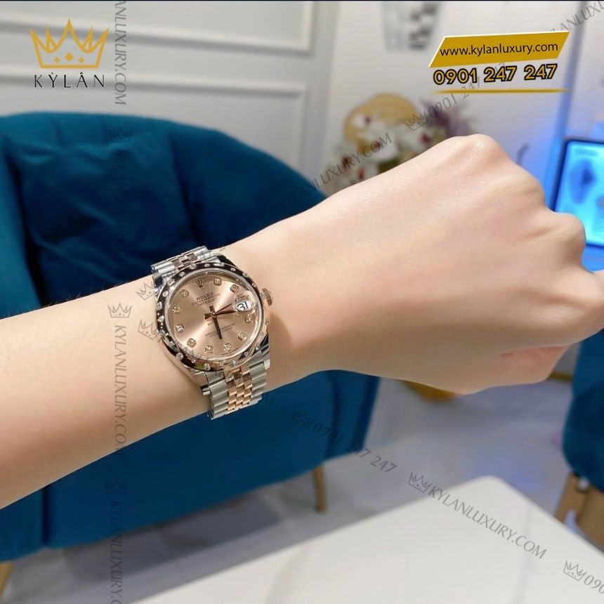 Kỳ Lân Luxury rolex datejust 31 278341rbr 0024 2 Đồng hồ Rolex Datejust 31 hồng kim cương 278341RBR-0024