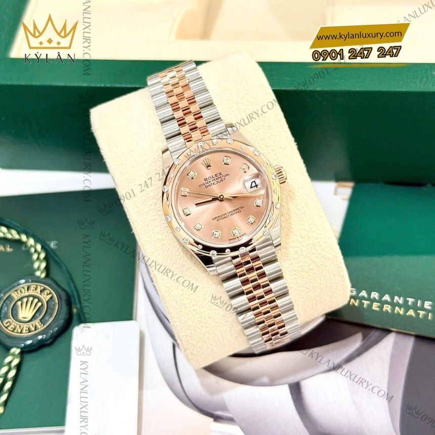 Kỳ Lân Luxury rolex datejust 31 278341rbr 0024 7 Đồng hồ Rolex Datejust 31 hồng kim cương 278341RBR-0024