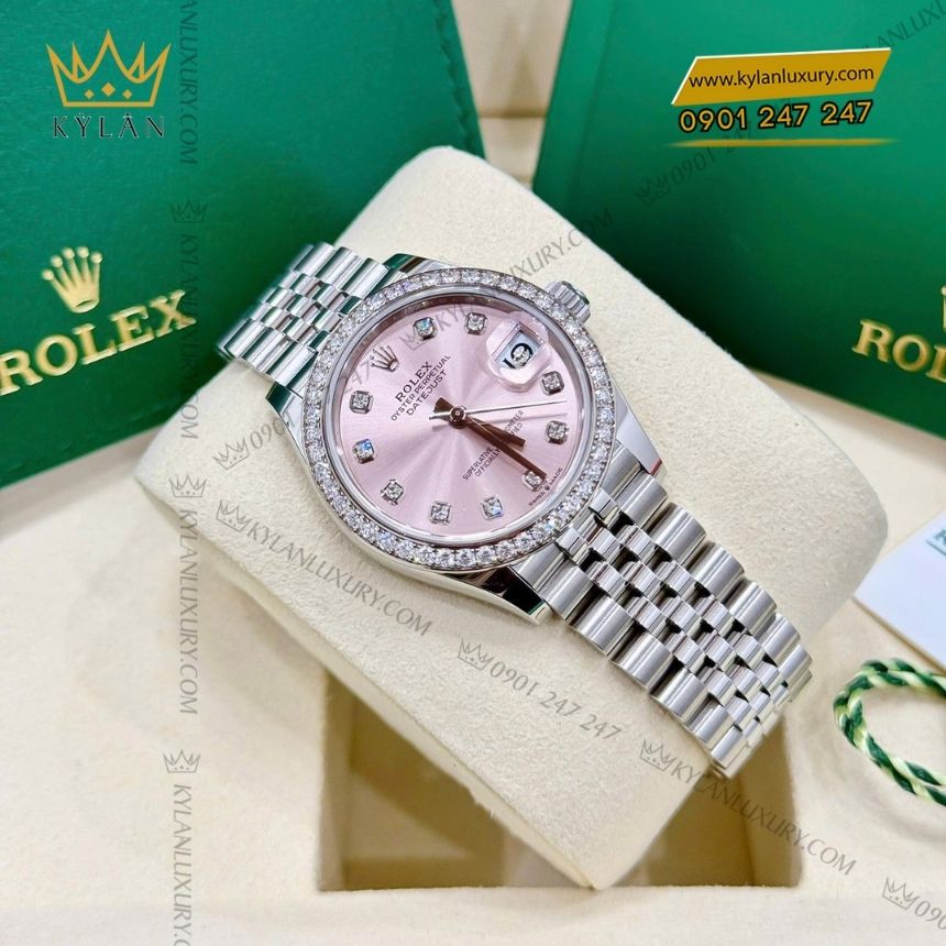 Kỳ Lân Luxury rolex datejust 31 278384rbr 0036 6 Đồng hồ Rolex Datejust 31 hồng kim cương 278384RBR-0036