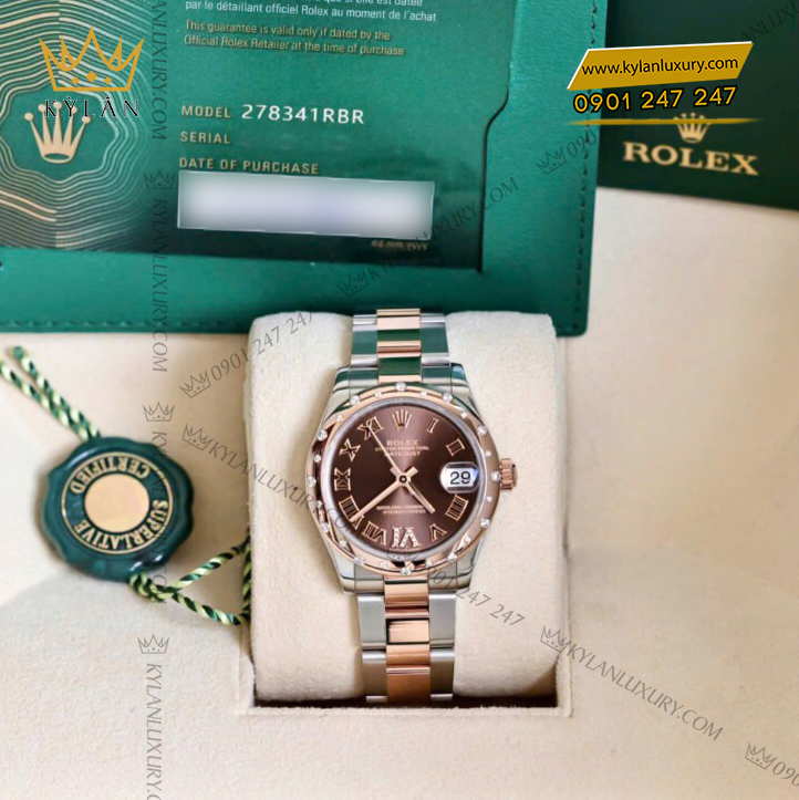 Đồng hồ Rolex Datejust 31 Chocolate kim cương 278341RBR-0003