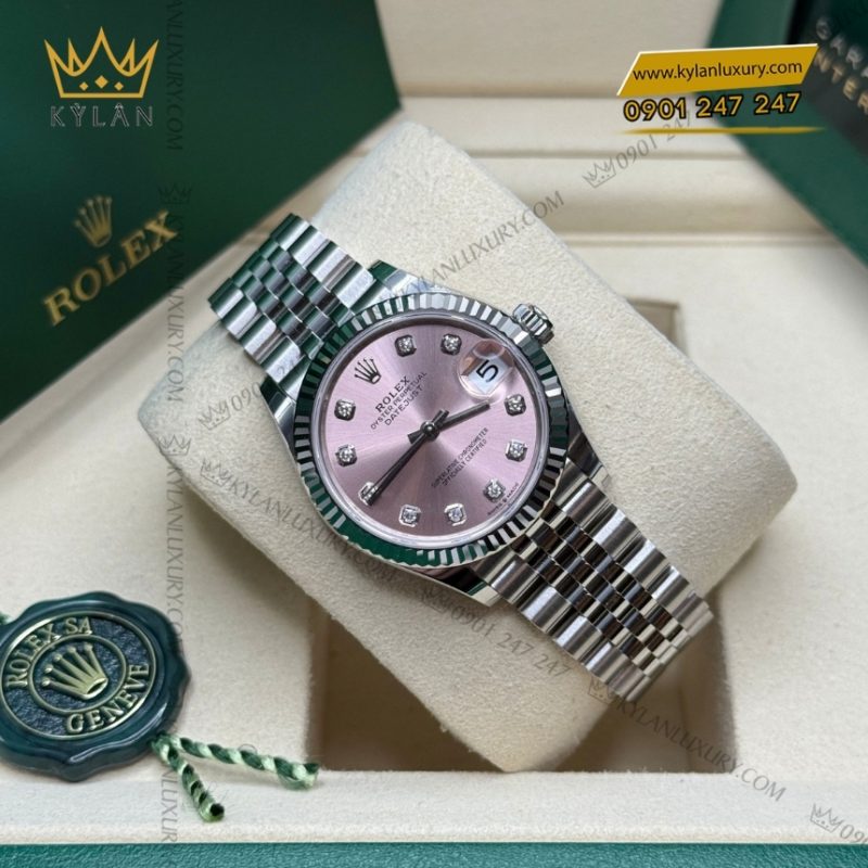 Đồng hồ Rolex Datejust 31 mặt hồng đính kim cương 278274-0032