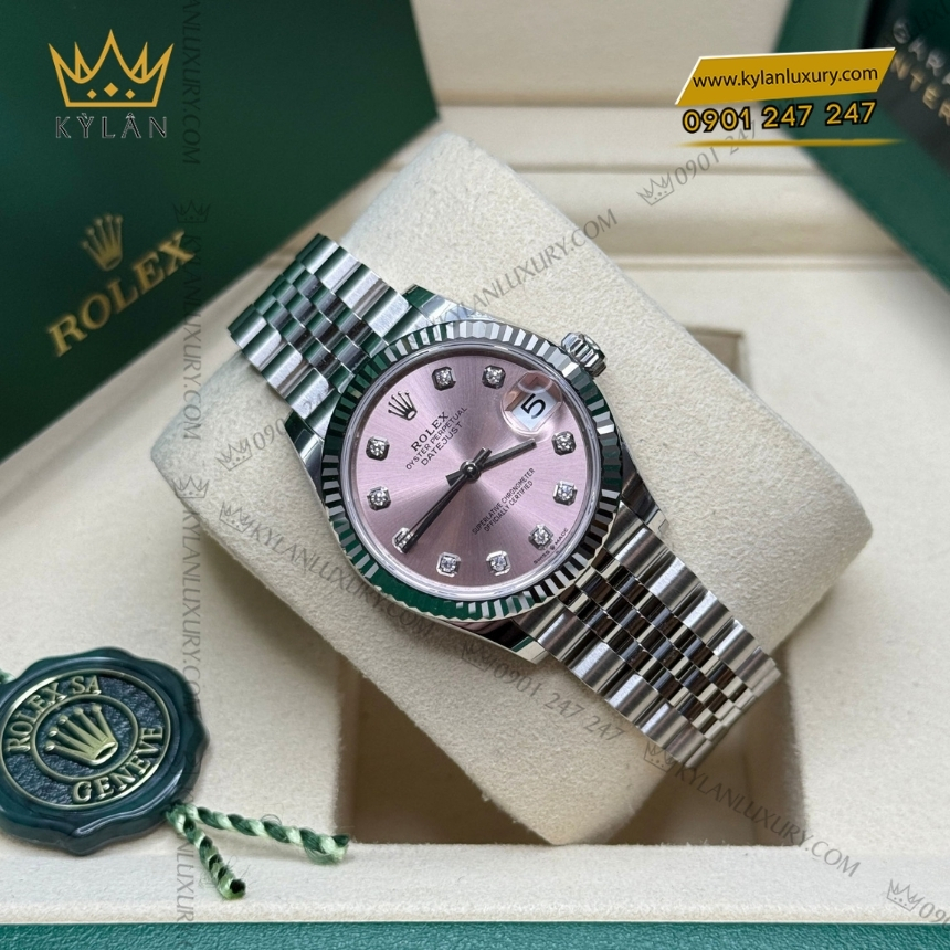 Kỳ Lân Luxury rolex datejust 31 hong kim cuong 278274 0032 bo sung 2 Đồng hồ Rolex Datejust 31 mặt hồng đính kim cương 278274-0032