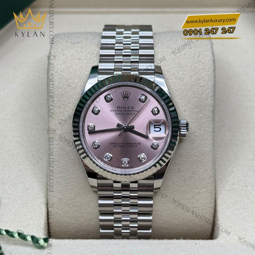 Kỳ Lân Luxury rolex datejust 31 hong kim cuong 278274 0032 bo sung 3 Đồng hồ Rolex Datejust 31 mặt hồng đính kim cương 278274-0032