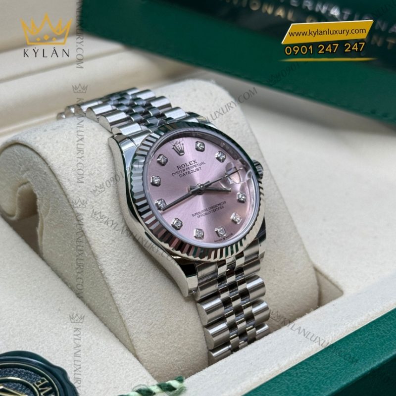 Đồng hồ Rolex Datejust 31 mặt hồng đính kim cương 278274-0032
