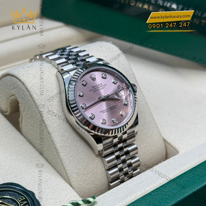 Kỳ Lân Luxury rolex datejust 31 hong kim cuong 278274 0032 bo sung 4 Đồng hồ Rolex Datejust 31 mặt hồng đính kim cương 278274-0032