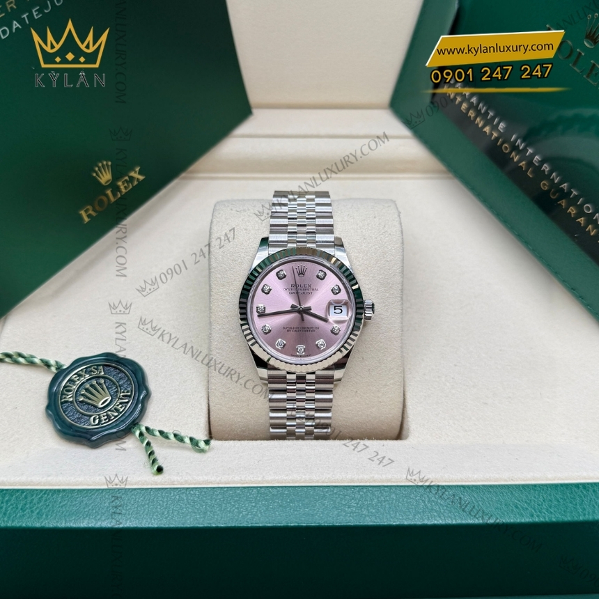 Kỳ Lân Luxury rolex datejust 31 hong kim cuong 278274 0032 bo sung 5 Đồng hồ Rolex Datejust 31 mặt hồng đính kim cương 278274-0032